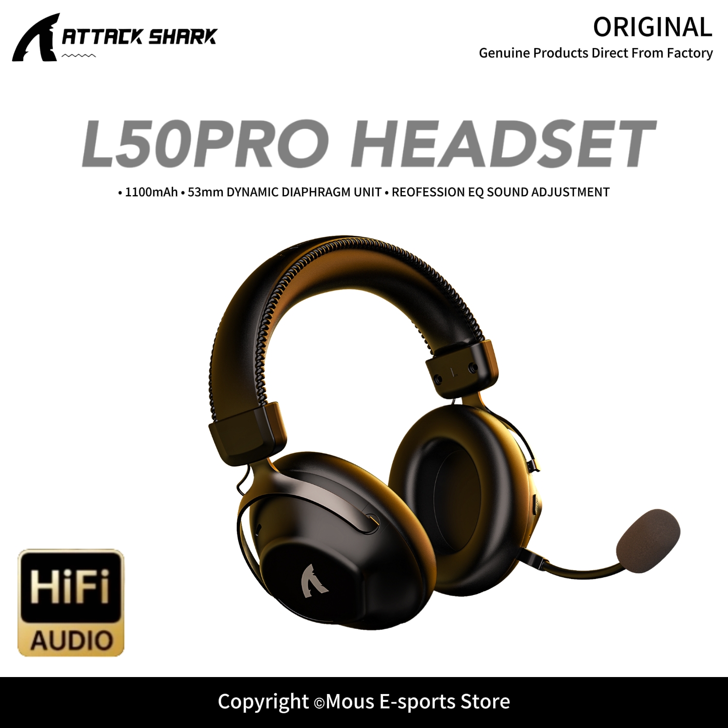 Esports Gaming Gear - ATTACK SHARK L50PRO: cuffie wireless con