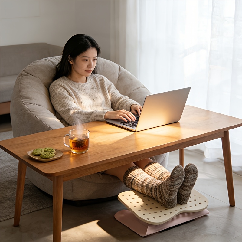 Footrest Under Desk - Poggiapiedi portatile con fori e supporto